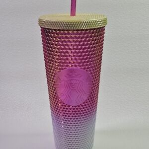 Starbucks Pink and Gold Textured Tumbler